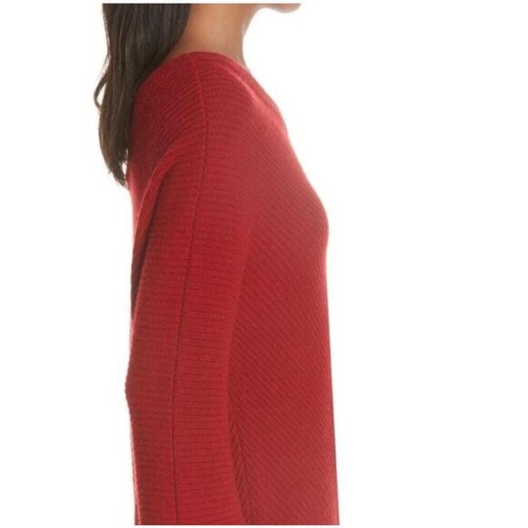 A.L.C Charly Wool & Cashmere One-shoulder Sweater In Red Size M Christmas Party - Picture 3 of 9